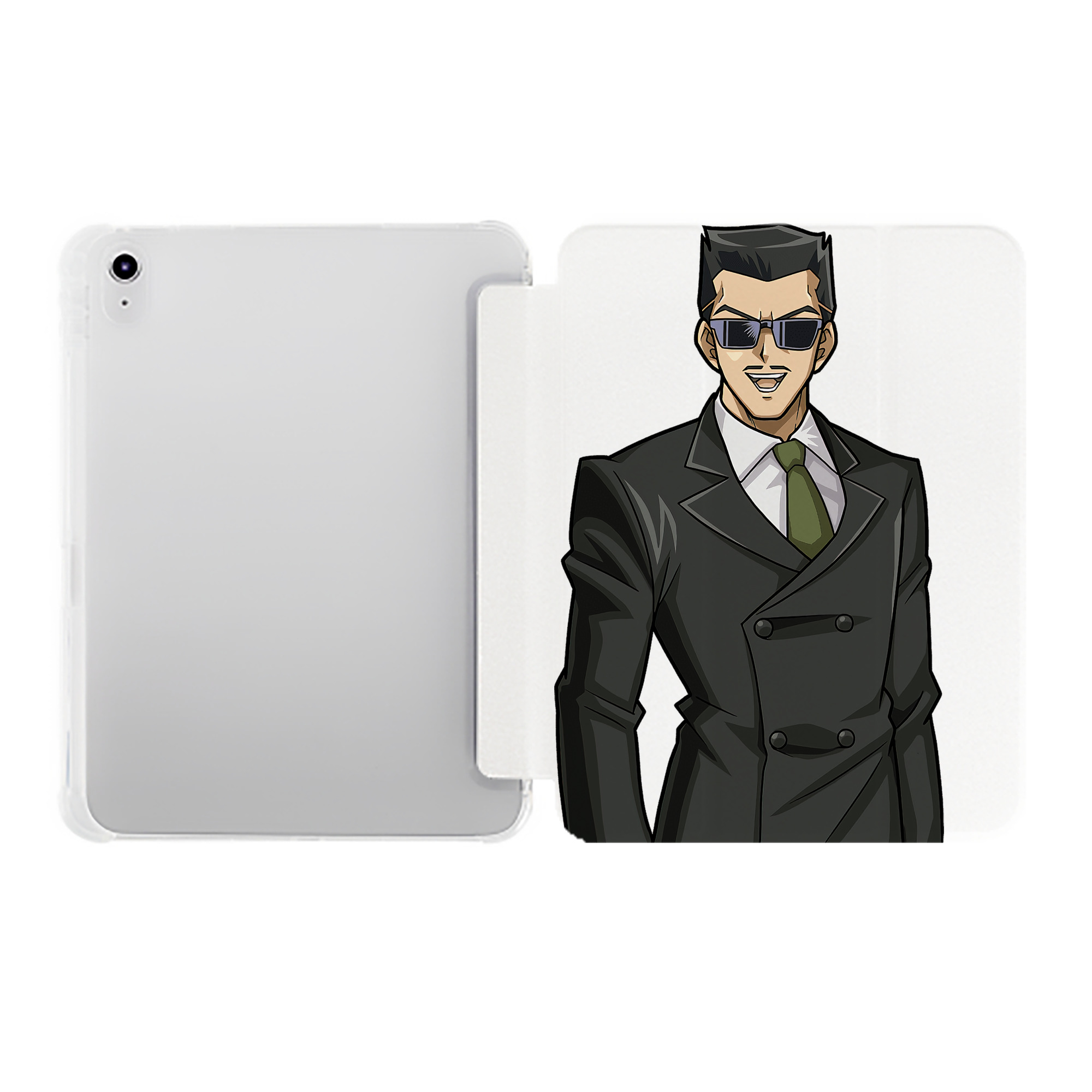 （画像用） 遊☆戯☆王 Yu-Gi-Oh! IPad ケース ペン収納付き 三つ折りスタンド PUレザー×シリコン 対応機種9.5/10.5/10.9インチ